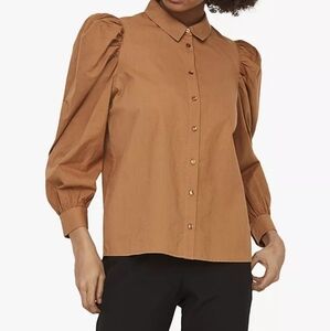 AWARE Vero Moda Miriam Puff Sleeve Minimalist Business School Blouse | Size XL